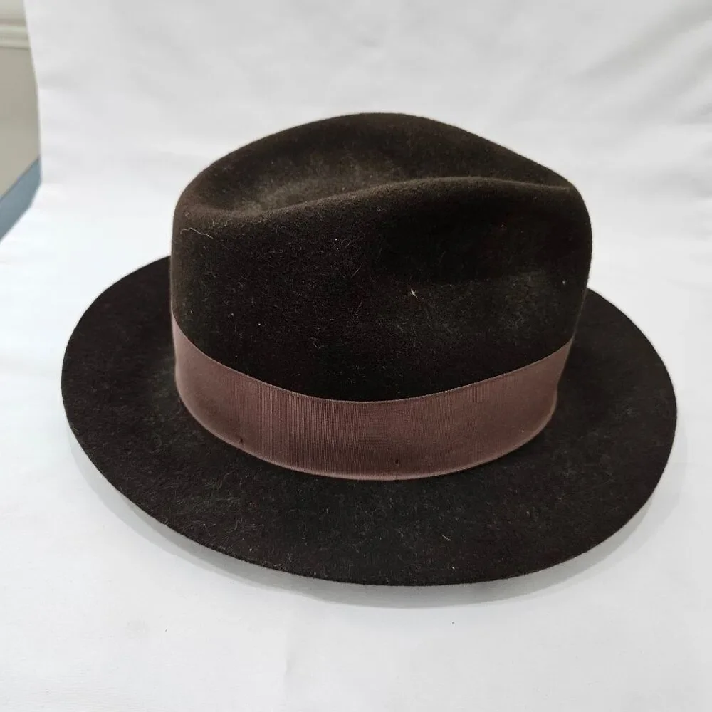 Indiana Jones Stetson Authentic Hat Brown Wool Felt Fedora Medium Made in USA